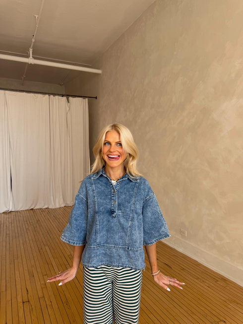 Harlow Denim Top